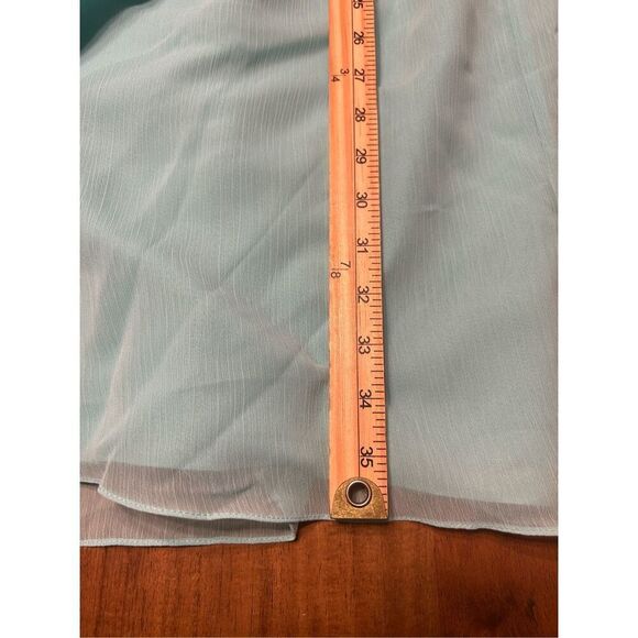 Davids Bridal Womens Plus Size 22 Spa Blue Short Chiffon One Shoulder Dress - Picture 6 of 7